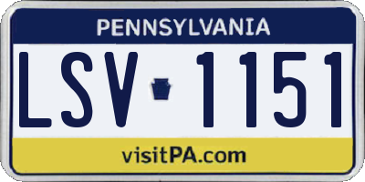 PA license plate LSV1151