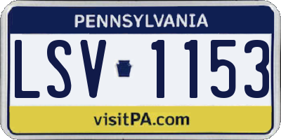 PA license plate LSV1153