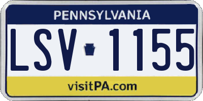 PA license plate LSV1155