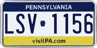 PA license plate LSV1156
