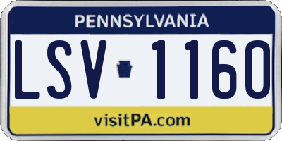 PA license plate LSV1160