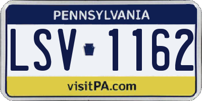 PA license plate LSV1162