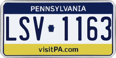PA license plate LSV1163