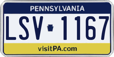 PA license plate LSV1167