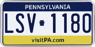 PA license plate LSV1180