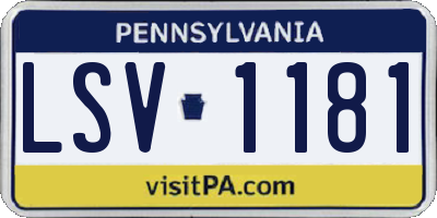 PA license plate LSV1181