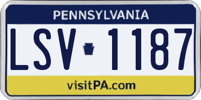 PA license plate LSV1187