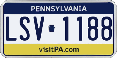 PA license plate LSV1188