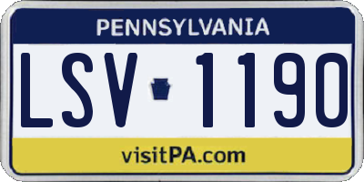 PA license plate LSV1190