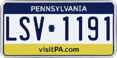 PA license plate LSV1191