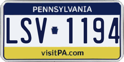 PA license plate LSV1194