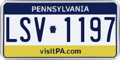 PA license plate LSV1197