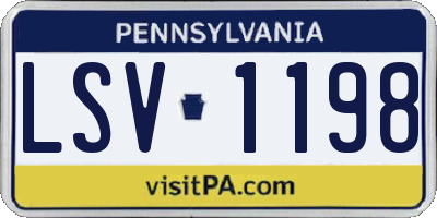 PA license plate LSV1198