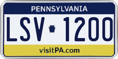 PA license plate LSV1200