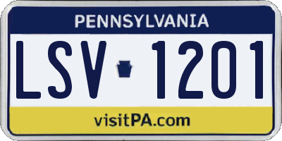 PA license plate LSV1201