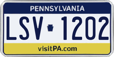 PA license plate LSV1202