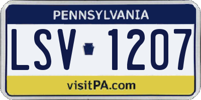 PA license plate LSV1207