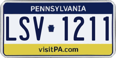 PA license plate LSV1211