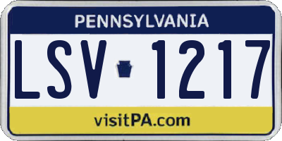 PA license plate LSV1217
