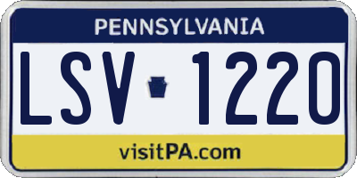 PA license plate LSV1220