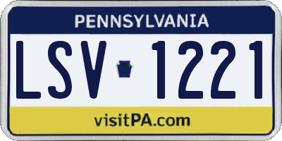 PA license plate LSV1221