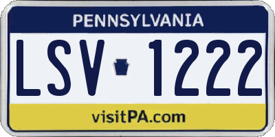 PA license plate LSV1222