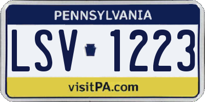 PA license plate LSV1223
