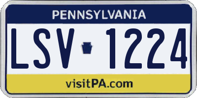 PA license plate LSV1224