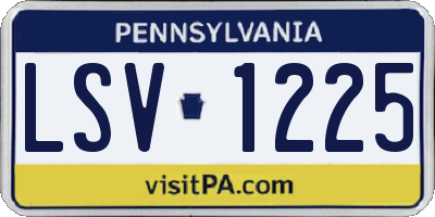 PA license plate LSV1225