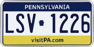 PA license plate LSV1226