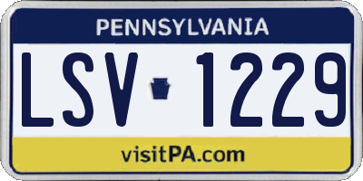 PA license plate LSV1229