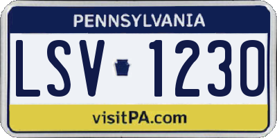 PA license plate LSV1230