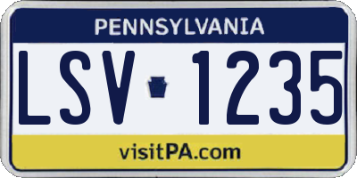 PA license plate LSV1235