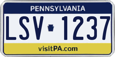 PA license plate LSV1237