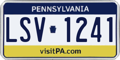 PA license plate LSV1241