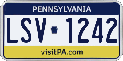PA license plate LSV1242
