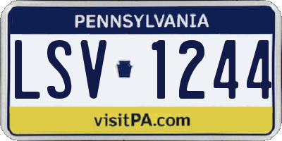 PA license plate LSV1244
