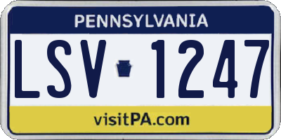 PA license plate LSV1247