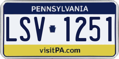 PA license plate LSV1251