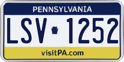 PA license plate LSV1252