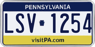 PA license plate LSV1254