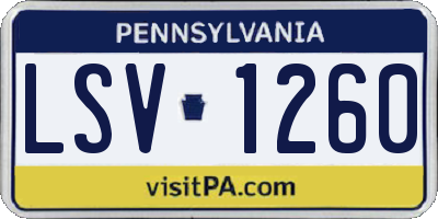 PA license plate LSV1260