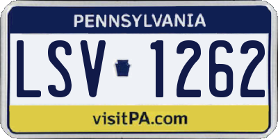 PA license plate LSV1262