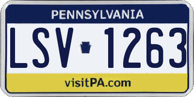 PA license plate LSV1263