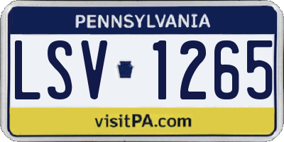 PA license plate LSV1265