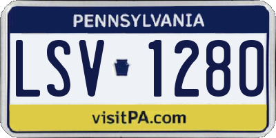 PA license plate LSV1280