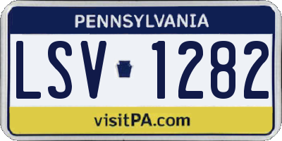PA license plate LSV1282