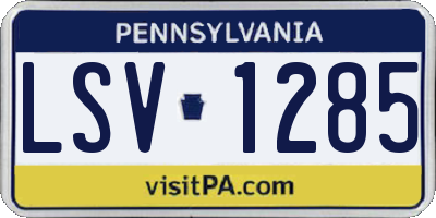 PA license plate LSV1285