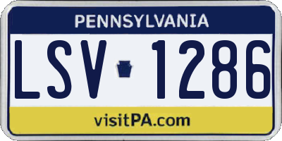 PA license plate LSV1286