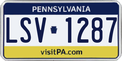 PA license plate LSV1287